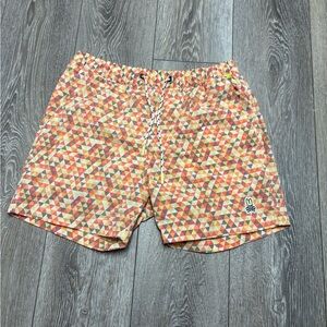 Psycho Bunny Multicolor Geometric Swim Shorts